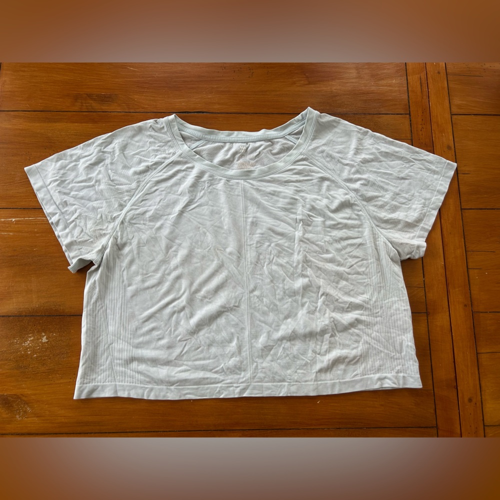 All in Motion Light Blue Athletic Cropped  Tee